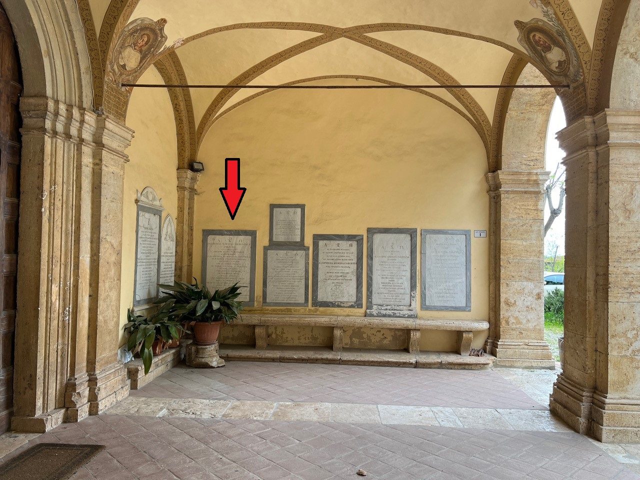 Francesco Saverio Angeli's tombstone, Santa Maria delle Grazie church, Montepulciano - 02.jpg